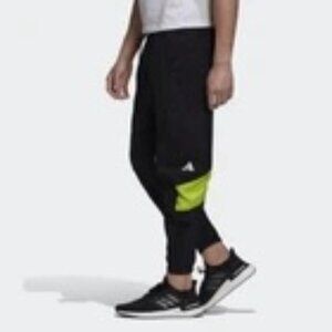 RARE Adidas Street Shape Urban Logo black/lemon color block track pants GC9912